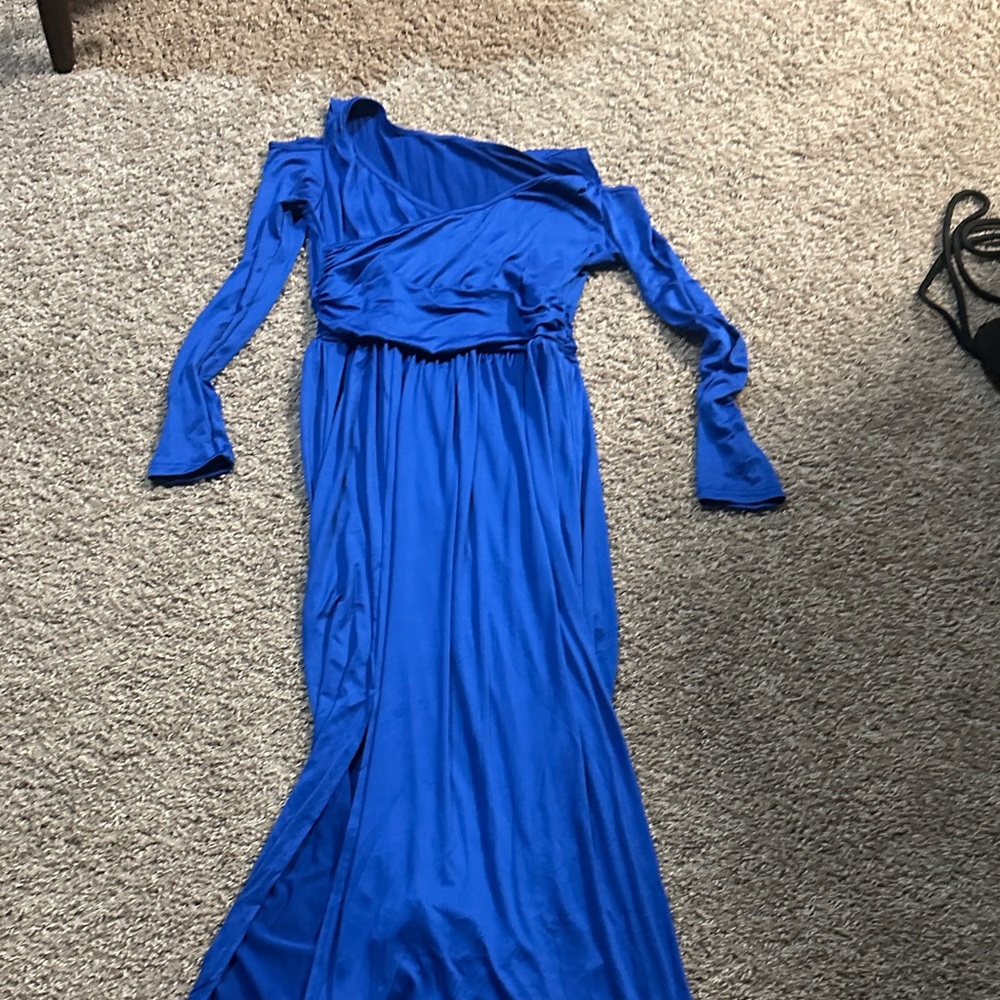 Chic Royal Blue Long Sleeve Dress